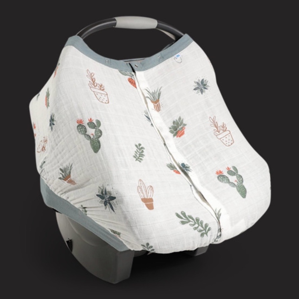 LITTLE UNICORN | Cotton Muslin Infant Car Seat Canopy – Prickle Pot Print